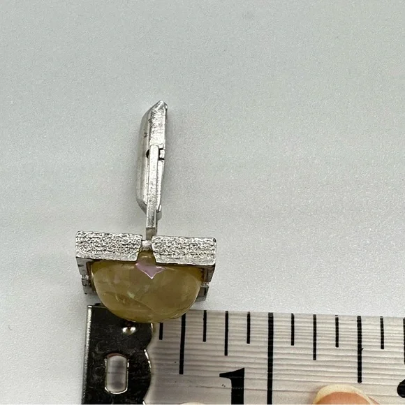 Vintage Swank Australian Opal Half Globe Silver Tone Cufflinks